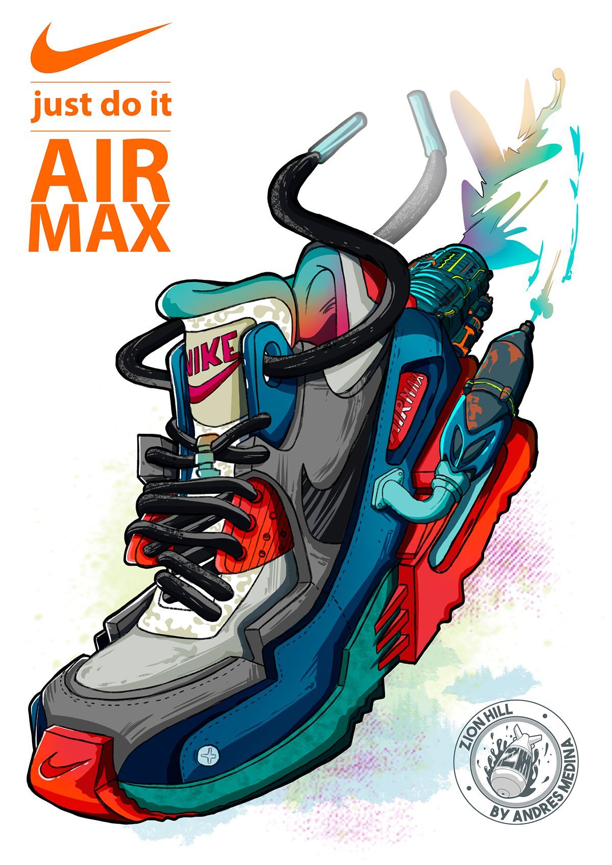 Cartoon Nike Shoes Wallpaper On