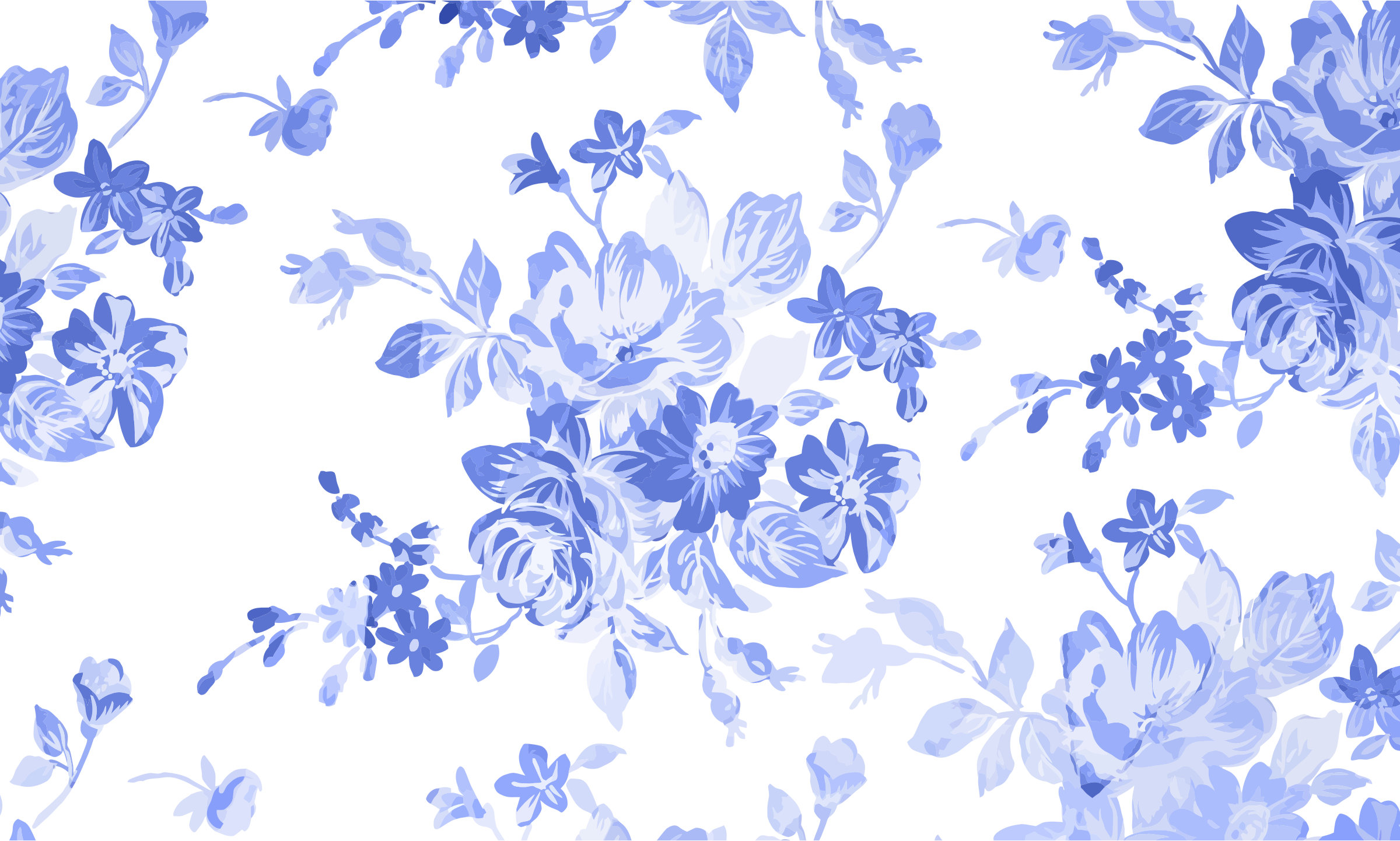 Clipart Blue Floral Watercolor Background