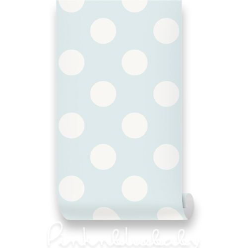 Polka Dot Off White Blue Removable Wallpaper pinknblueBaby 500x500