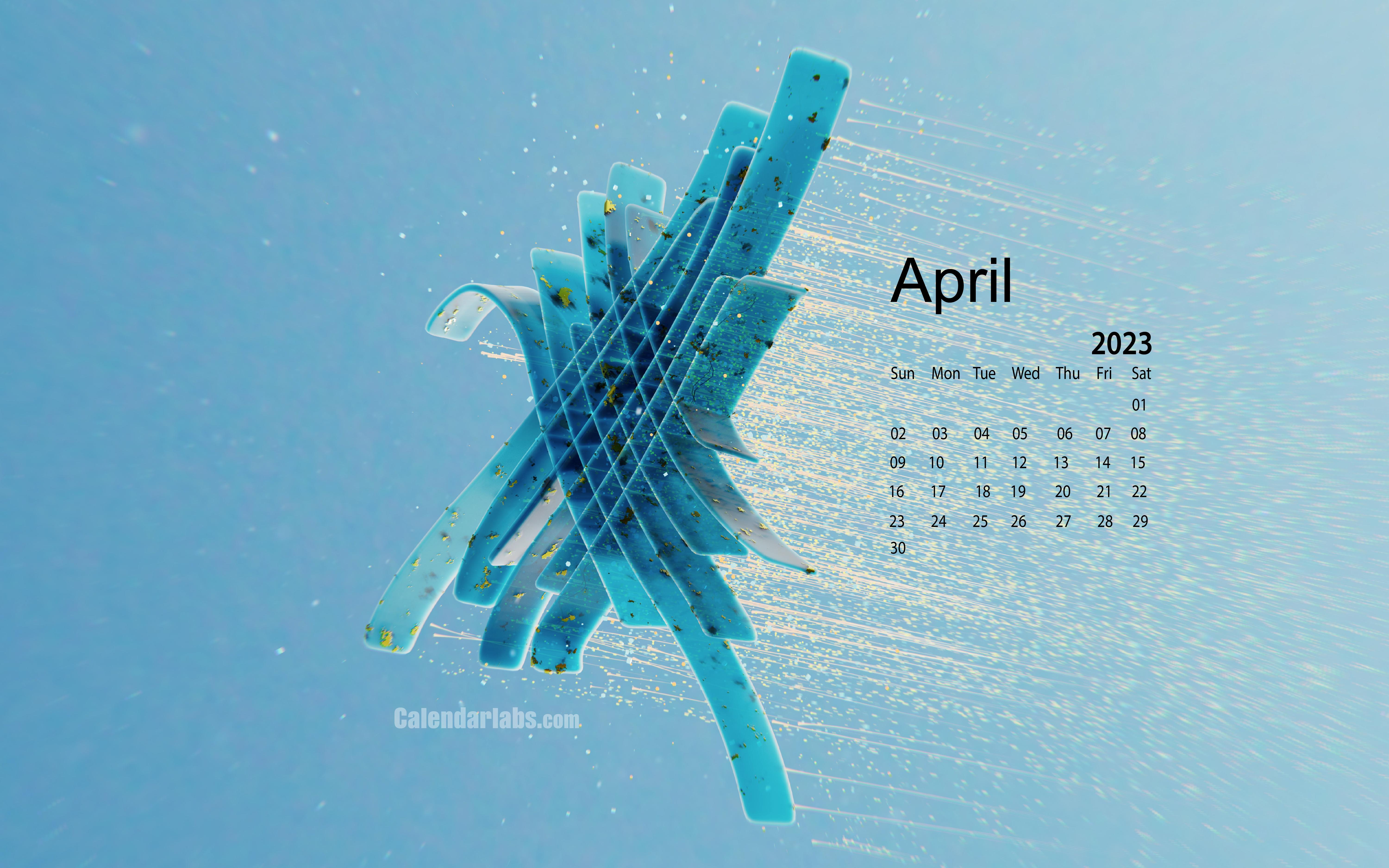 April Desktop Wallpaper Calendar Calendarlabs