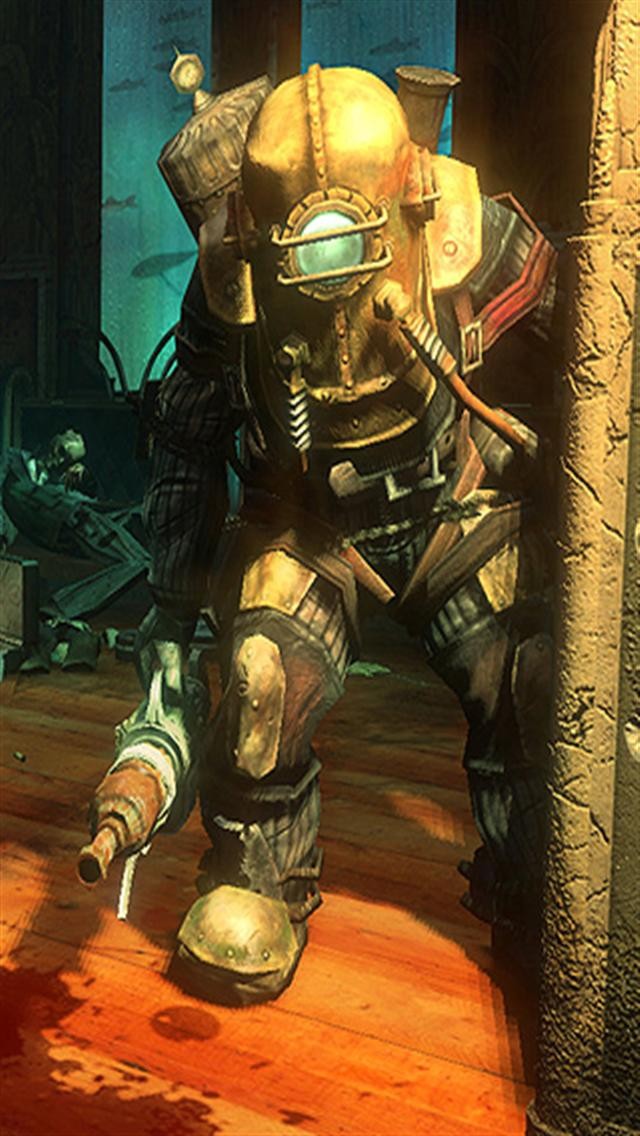 Bioshock And Bigdaddy Game iPhone Wallpaper S 3g