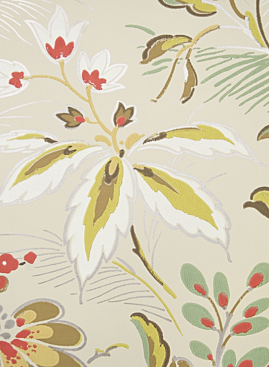 Large Floral Print Wallpaper Elizabethan Style