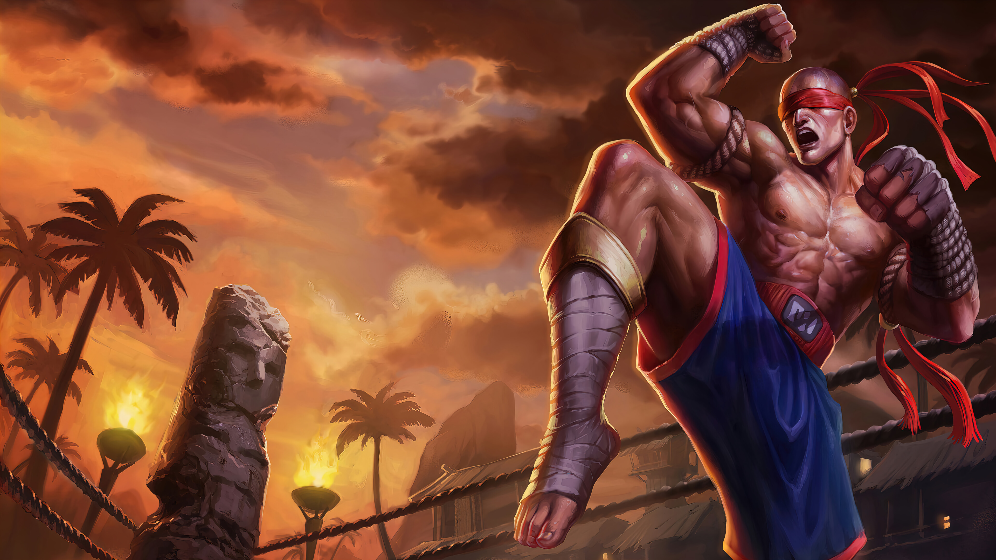Muay Thai Lee Sin Lol Wild Rift Wallpaper 8k 4k Pc Desktop 2690a
