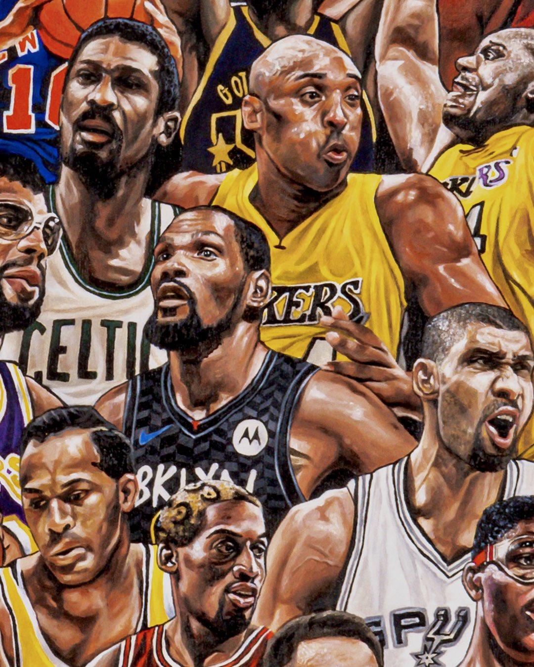 Kevin Gold On X Detail Shot Of The Nba Painting Kobe
