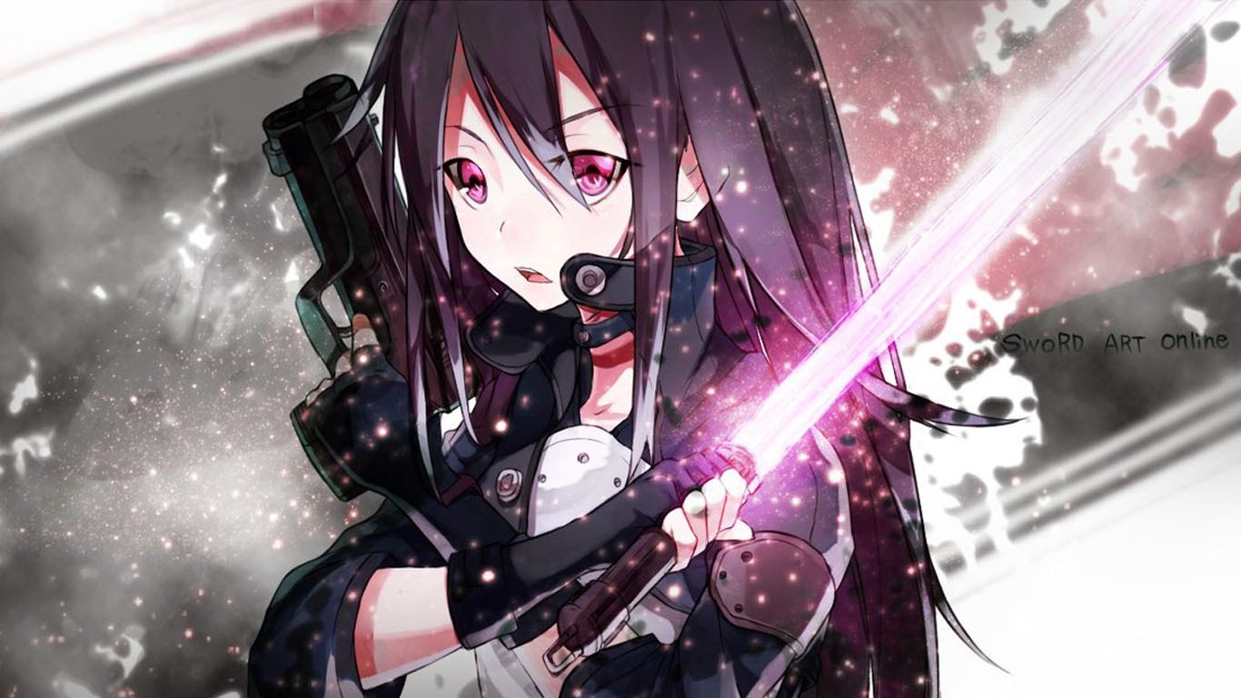  laser sword pistol sword art online 2 gun gale online anime 2014 1366x768