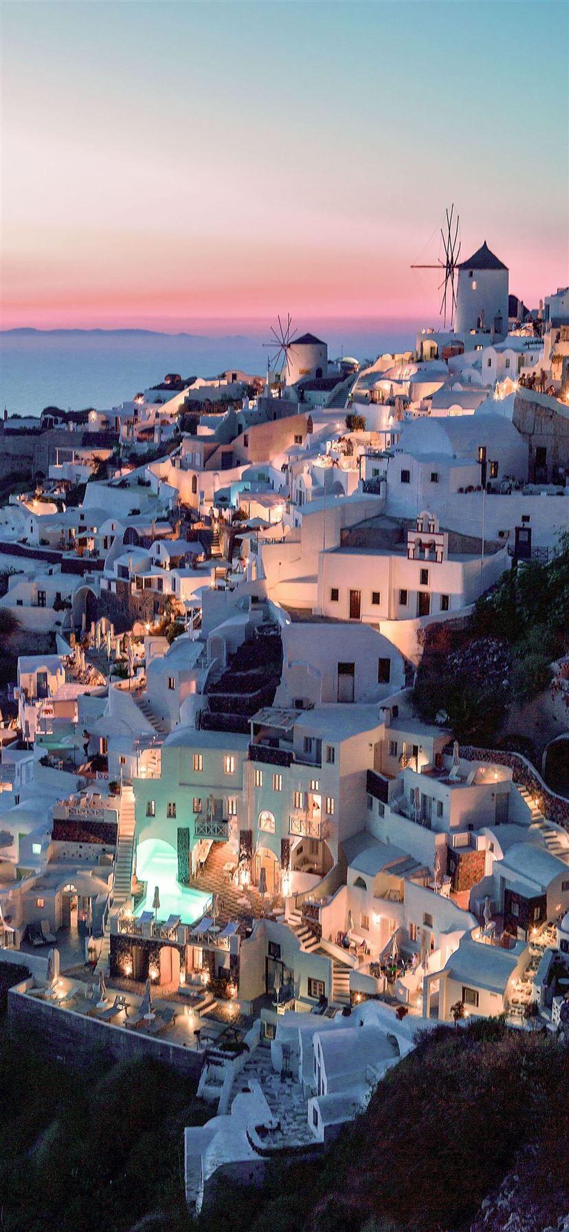 The Santorini Top iPhone Wallpaper