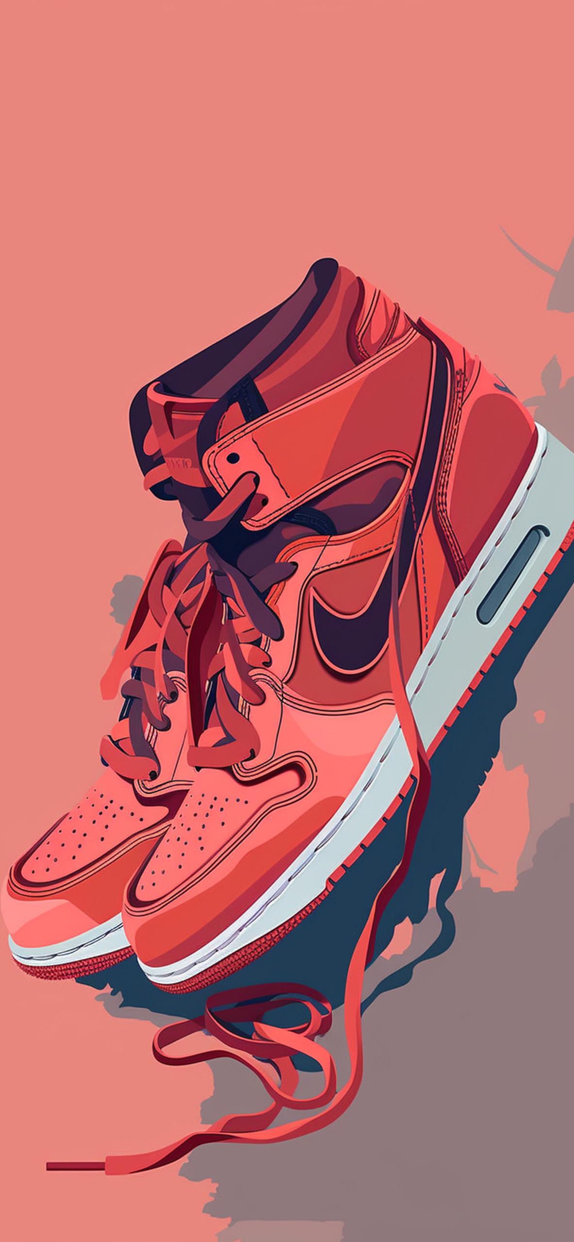 Red Nike Air Jordan Retro Wallpaper
