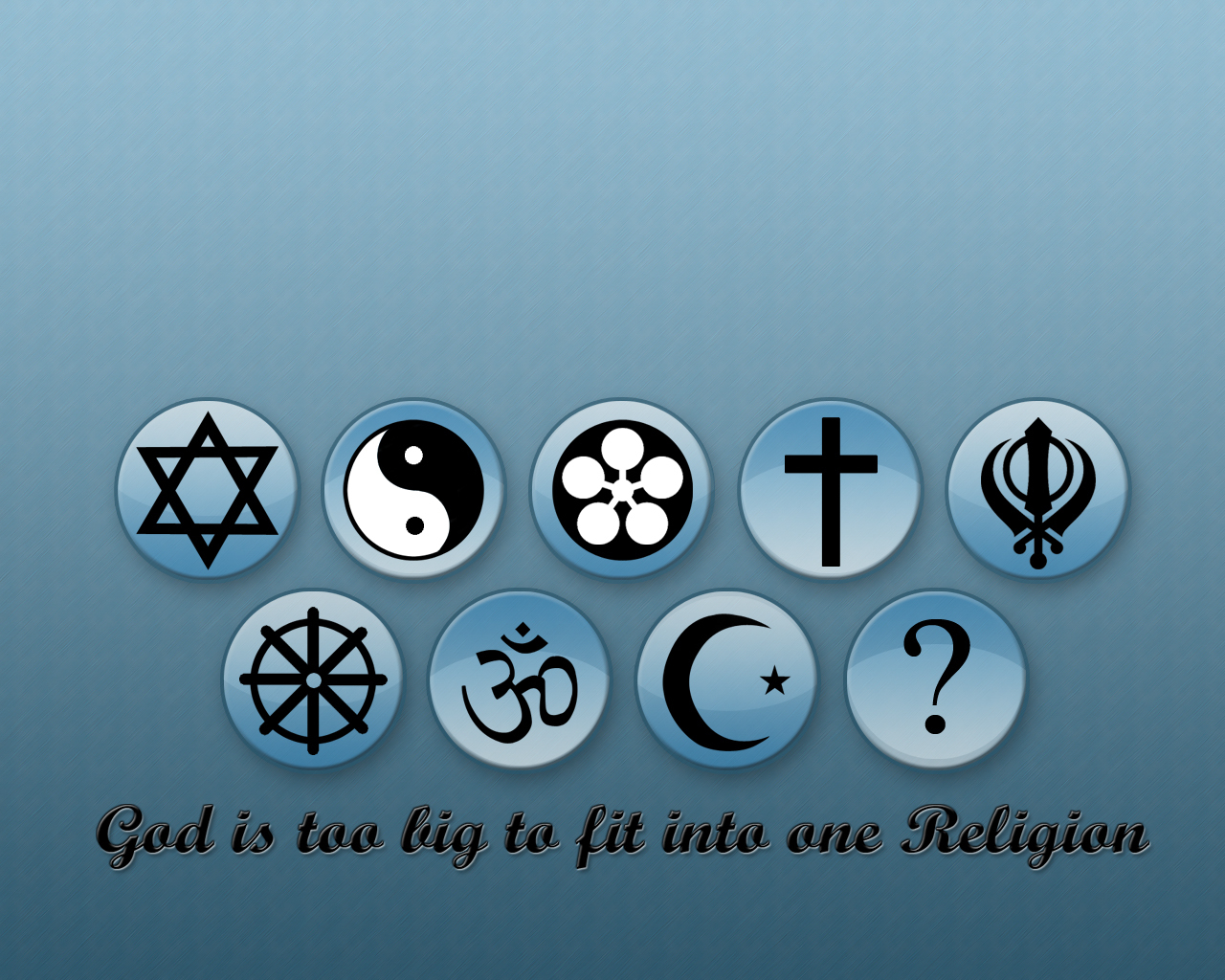 God is too big to fit into one religion wallpaper   Comparative