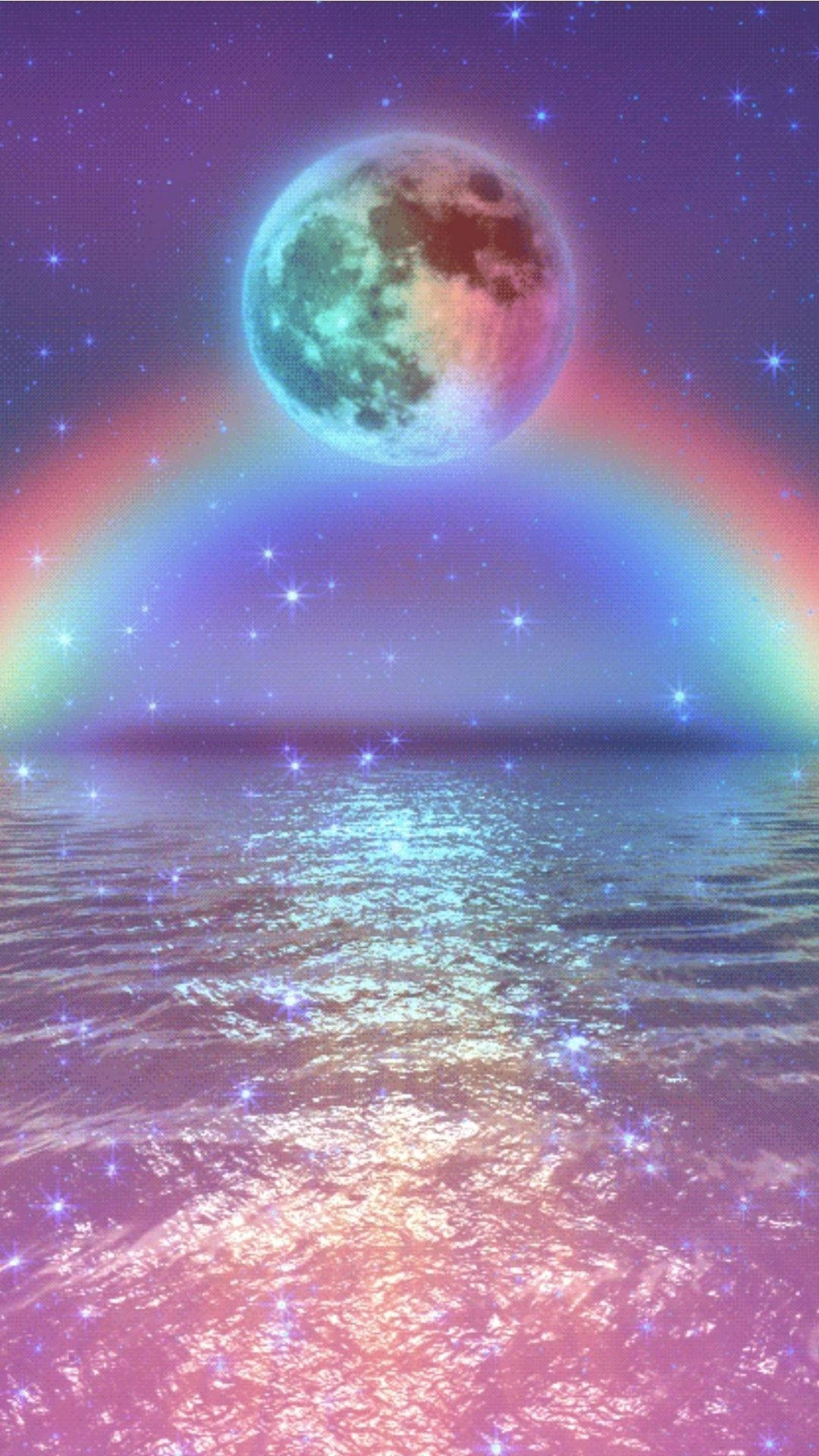 Aesthetic Moon In Cute Galaxy Wallpaper