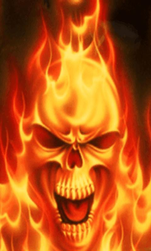 Android Phones Wallpapers Android Wallpaper Skull In Fire 480x800