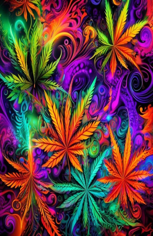 Psychedelic Weed Wallpaper