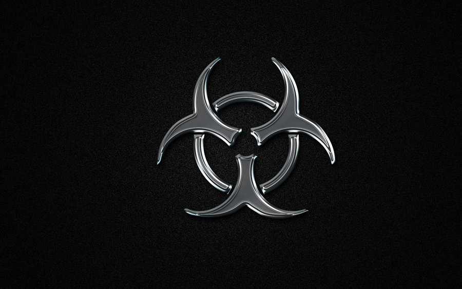 Biohazard Symbol Wallpaper Fire Silver 3d By