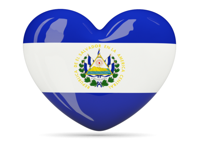 Heart Graphics Glossy Shape Flag Of El Salvador