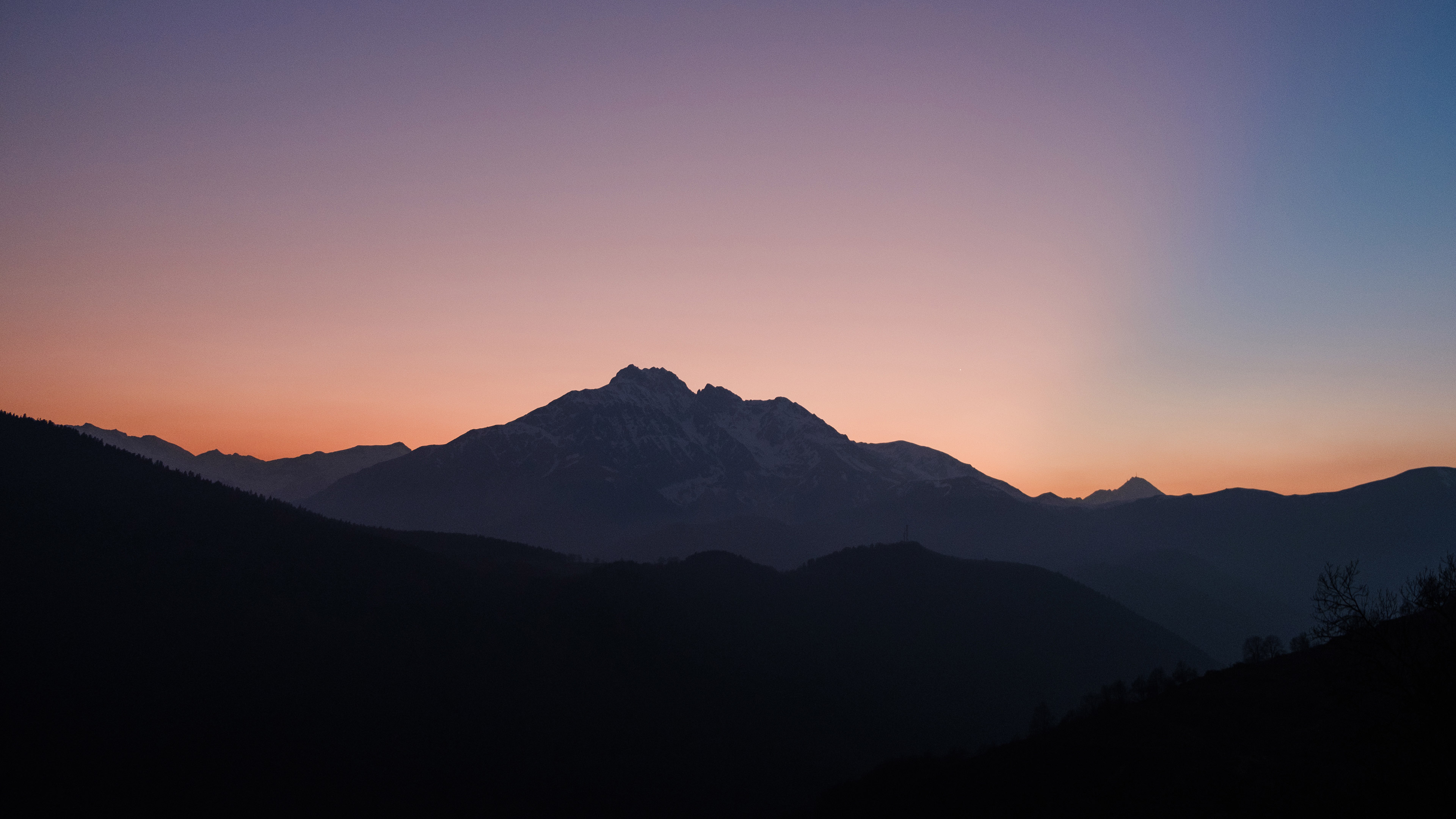 Nice Sunset Over Mountains 4k Wallpaper HD Nature