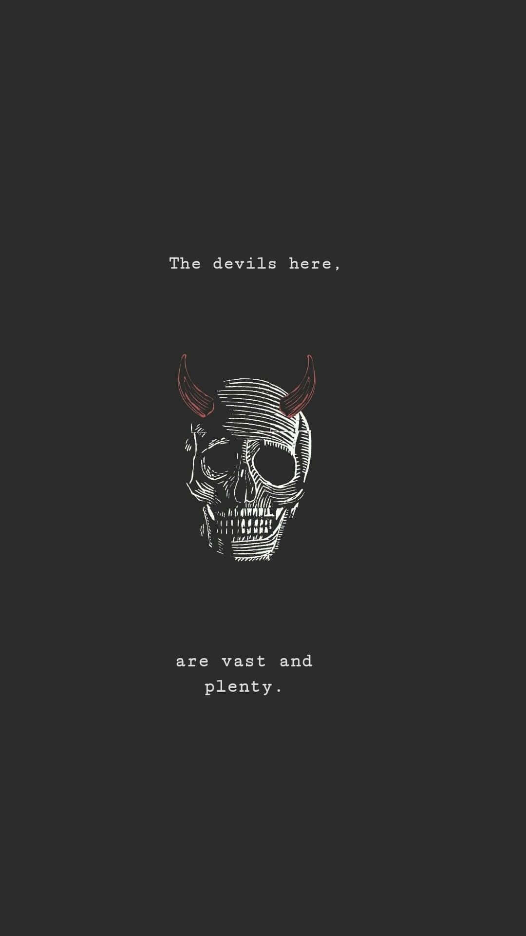 Dark Gothic Skull Devils Horns Wallpaper