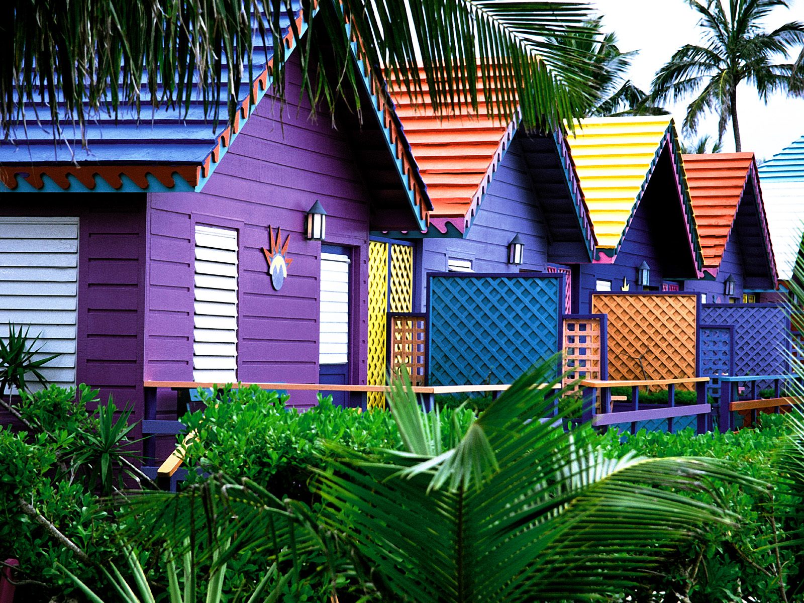 Colorful Houses Bahamas Wallpaper HD