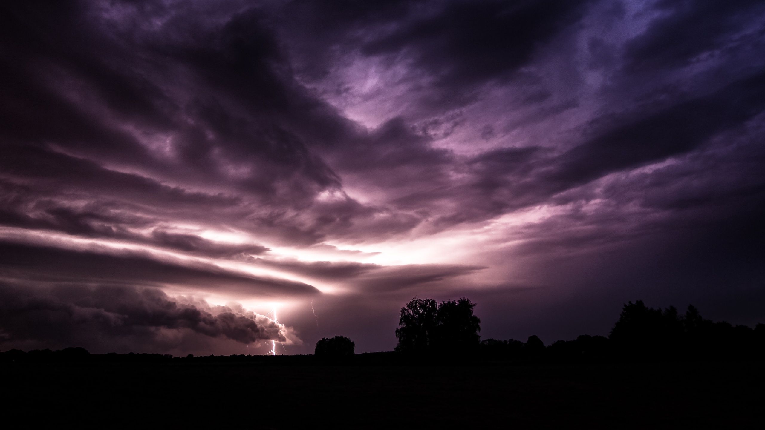 Purple Lightning Wallpaper
