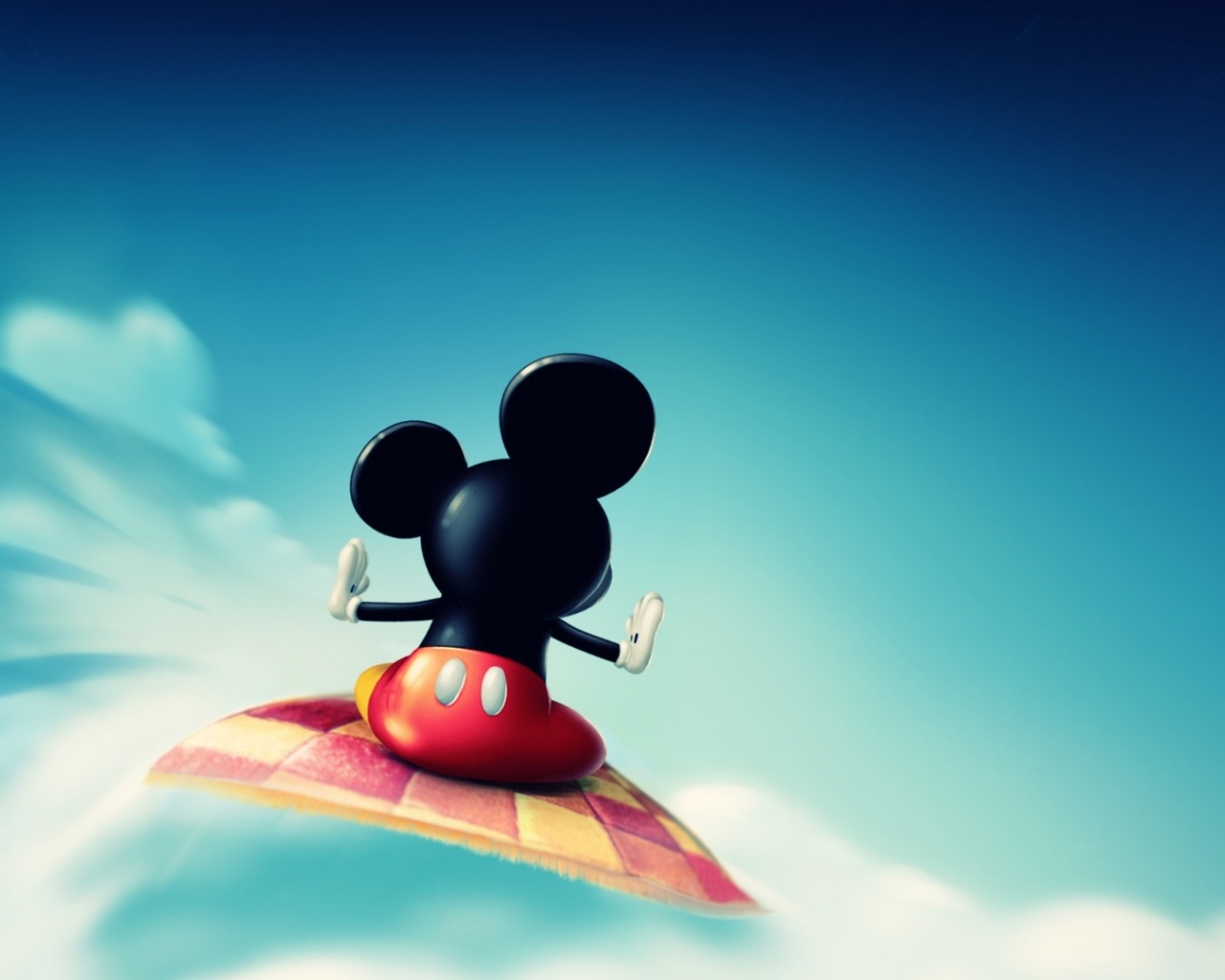 Wallpaper Mickey Mouse Fly Sky Toon HD