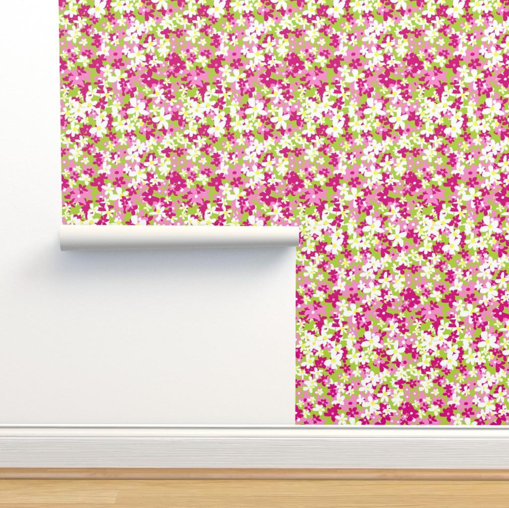 Crazy Daisy Preppy Wallpaper Spoonflower