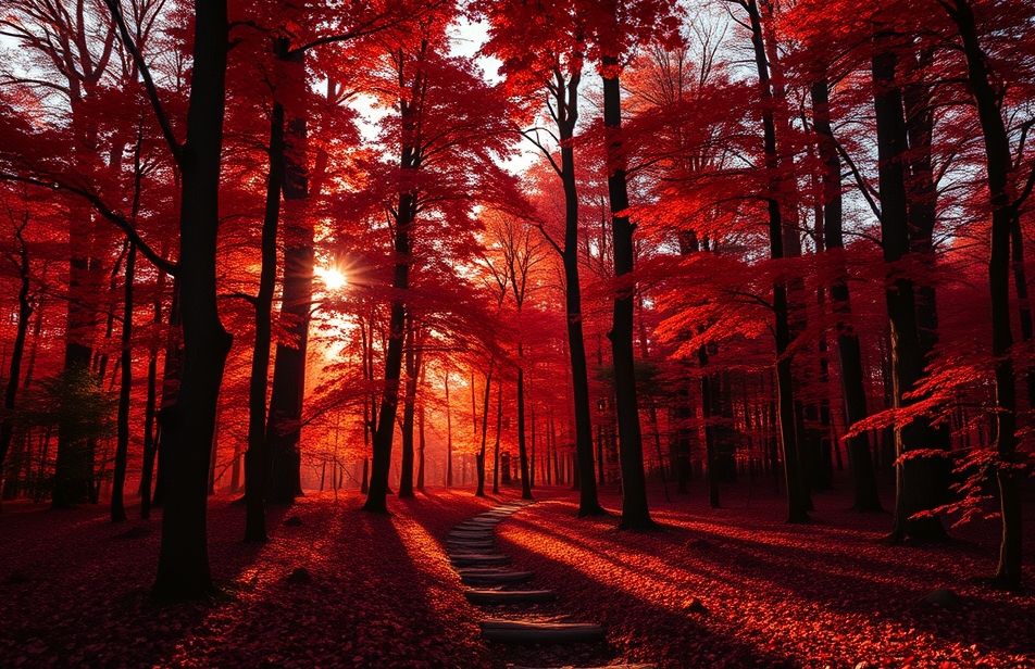 Red Forest Wallpaper