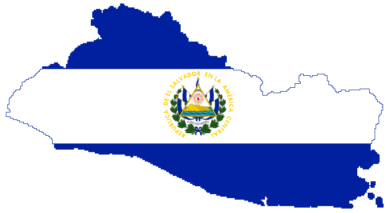 Map Of El Salvador Country With Flag Graphics