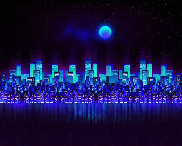 Neon Blue Aesthetic Sparkling Butterflies Wallpaper