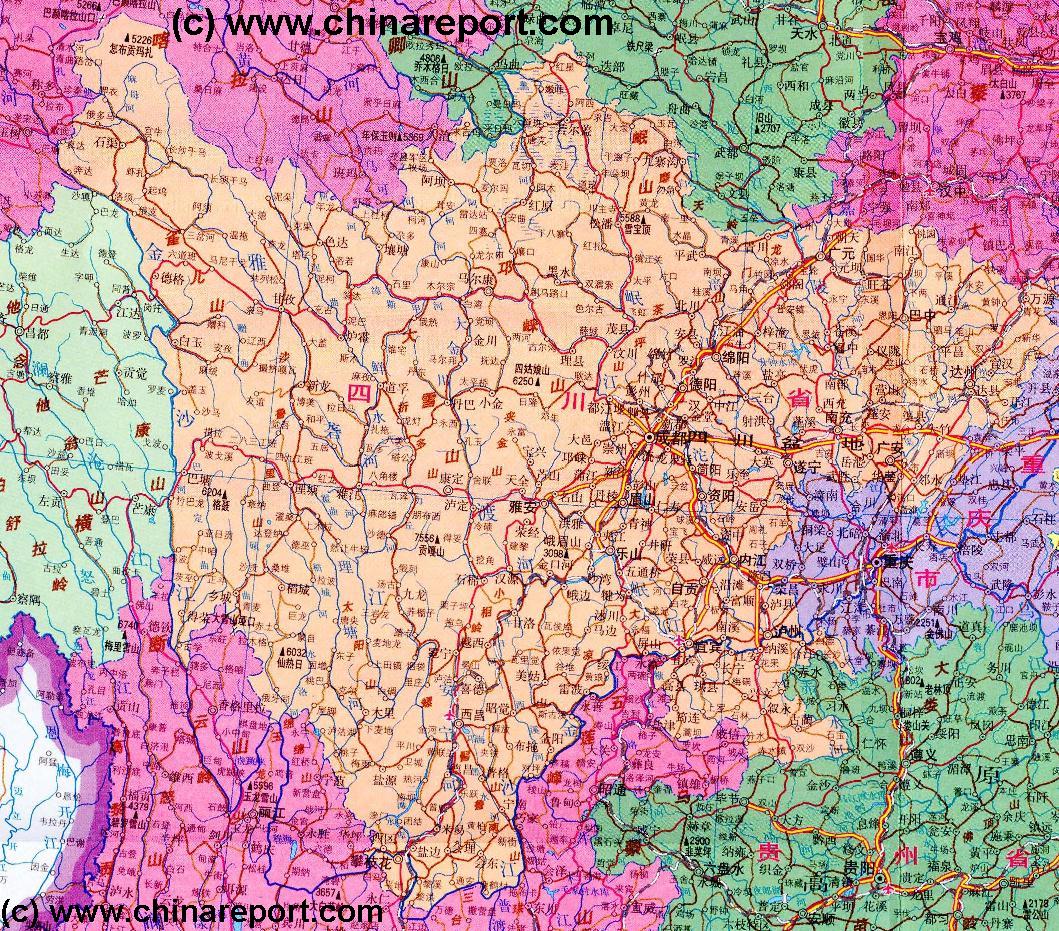 Image Sichuan Province China Map