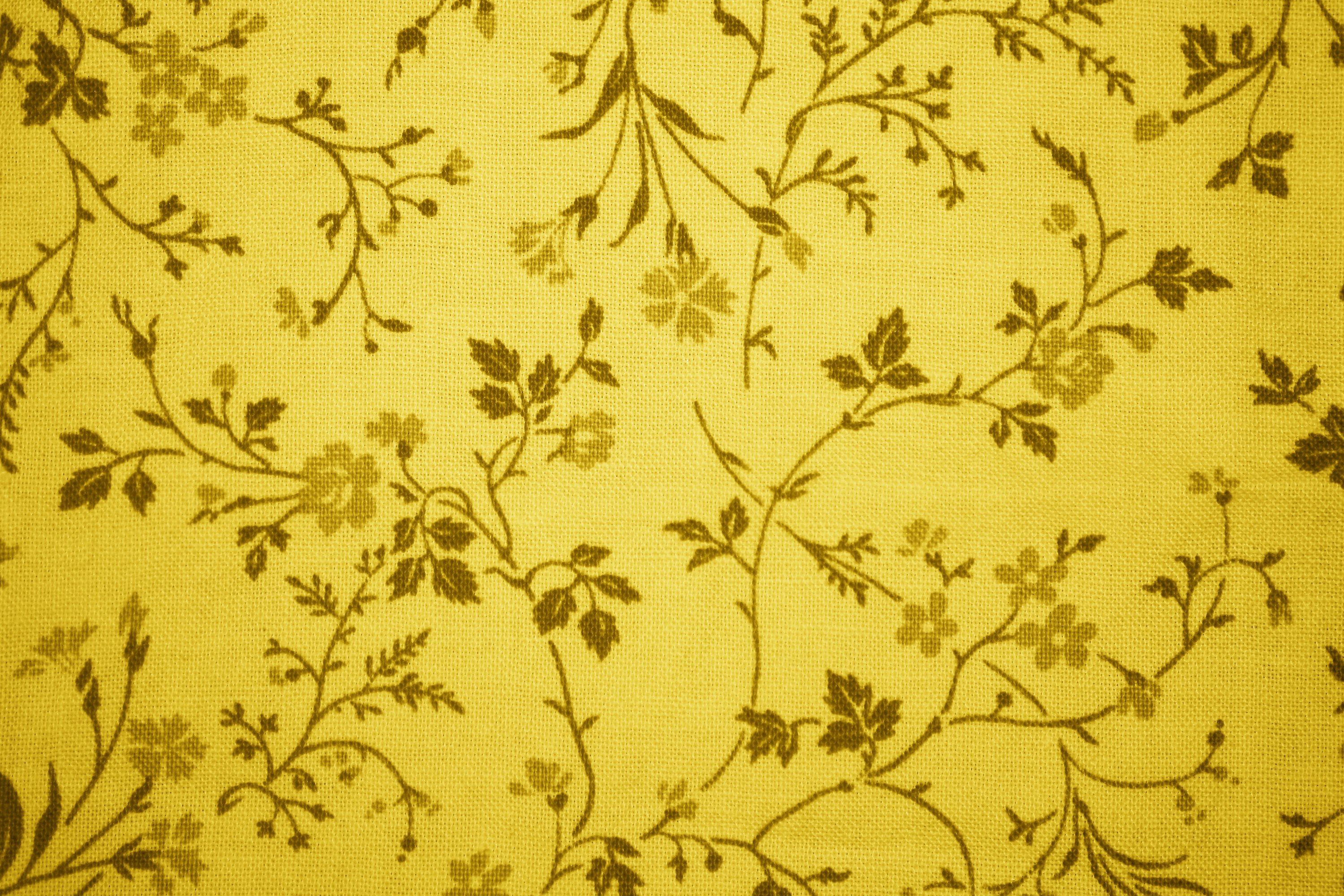 Gold Floral Print Fabric Texture Picture Photograph Photos