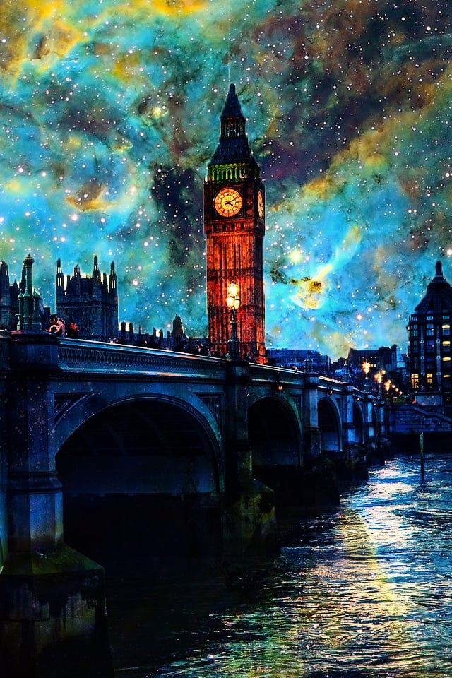 Fanasy Night In London iPhone 4s Wallpapers Download 640x960