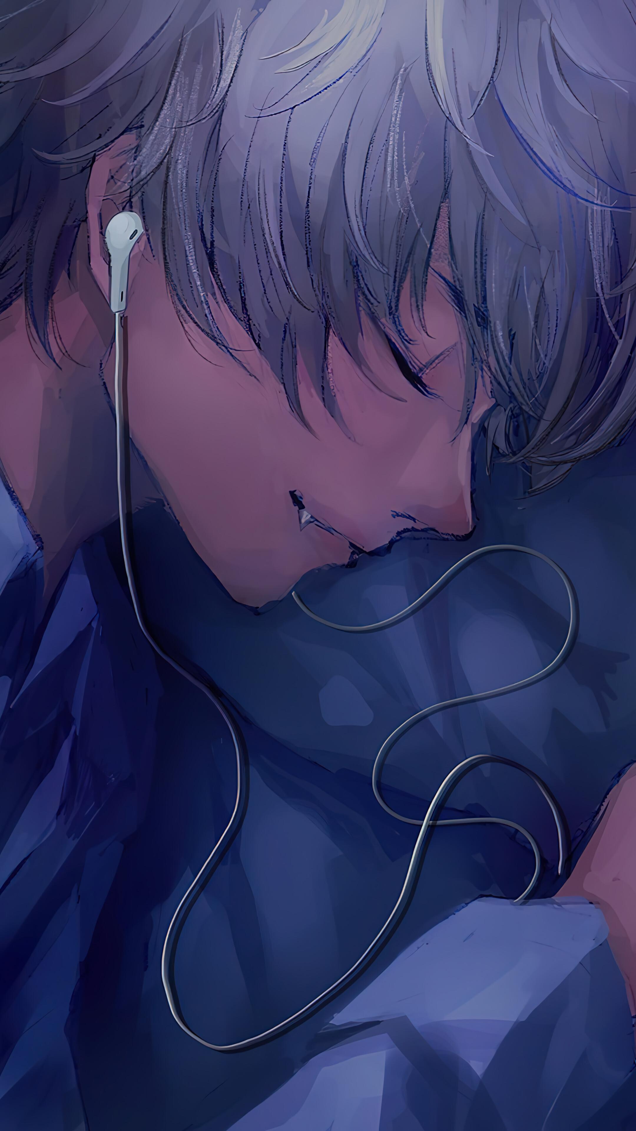 Anime Boy Sleeping iPhone Phone 4K Wallpaper 8200g