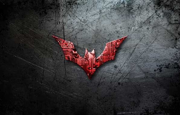 Wallpaper Batman Beyond Logo Dc Ics Metal Scratches