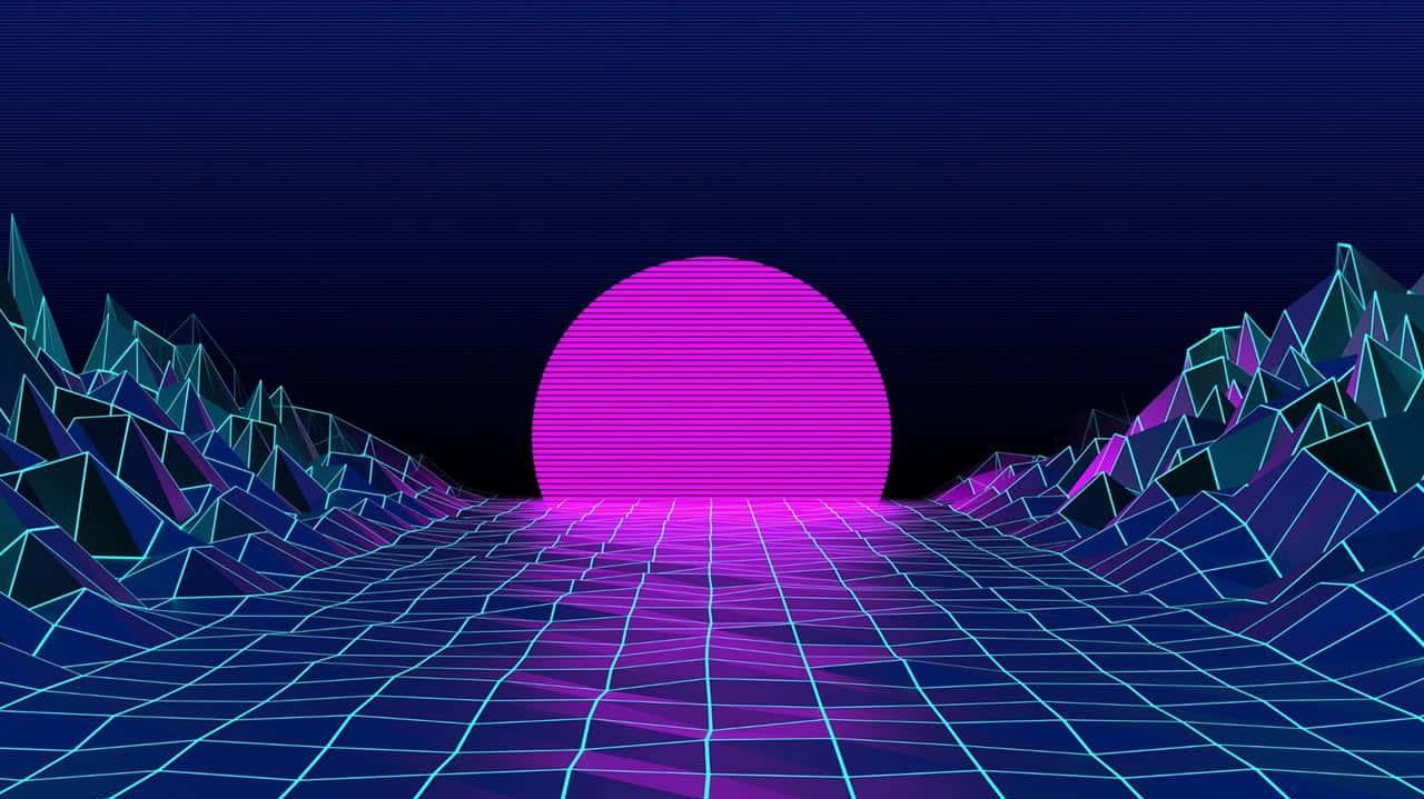 Download Neon Retro Wave Youtube Banner Background