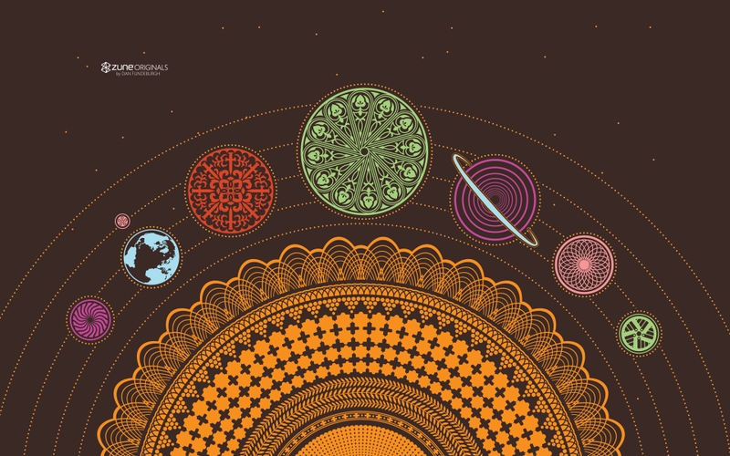 Minimalistic Solar System Zune Art HD Wallpaper