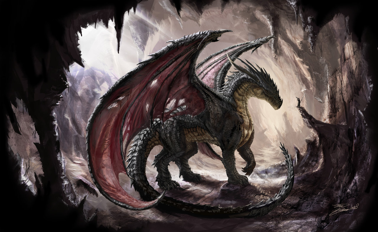 Black Dragon By Lordhannu Digital Art Drawings Paintings Fantasy