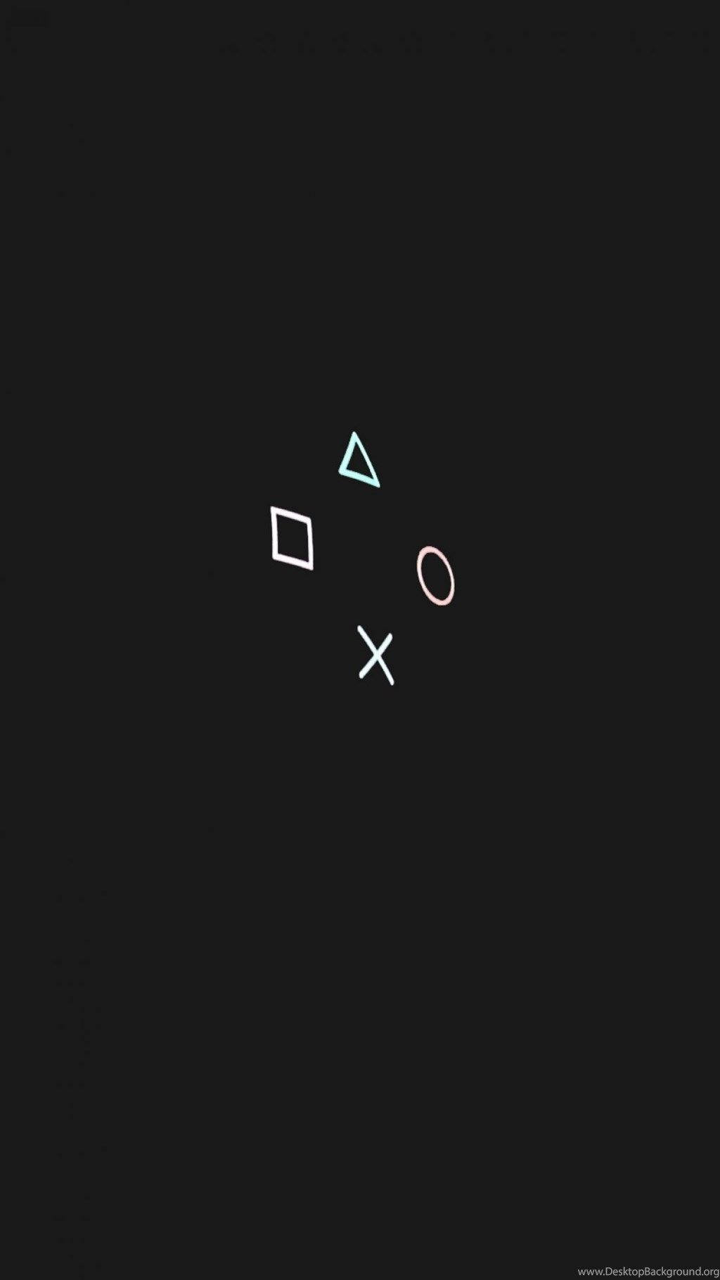 Minimalist Playstation Controller Buttons on Dark Background