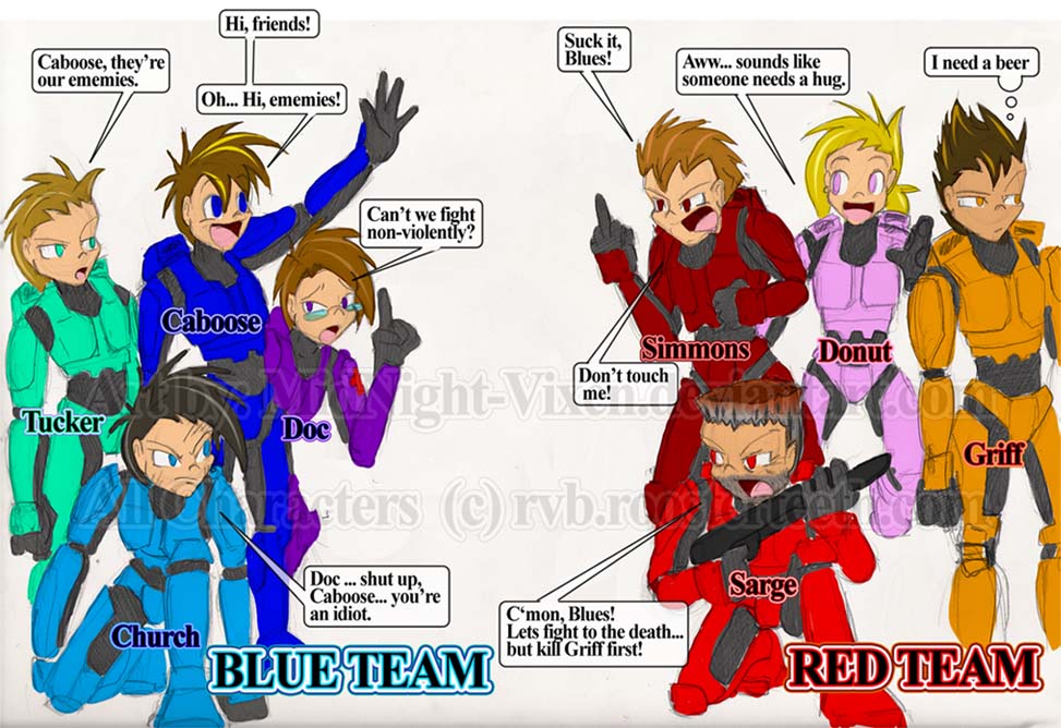 Red Vs Blue Fan Art By Midnight Vixen