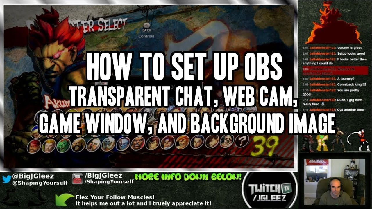 How To Set Up Obs Transparent Chat Web Cam Background Image