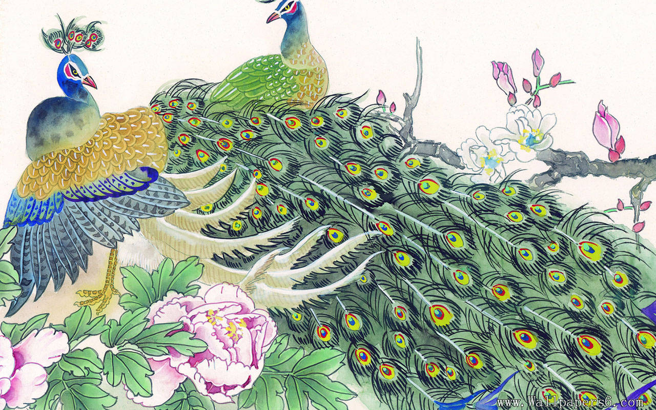 Chinese Painting With Meticulous Detail Paintings Wallpaper
