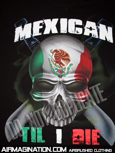 Air Brush Mexican Flag Cool Graphic