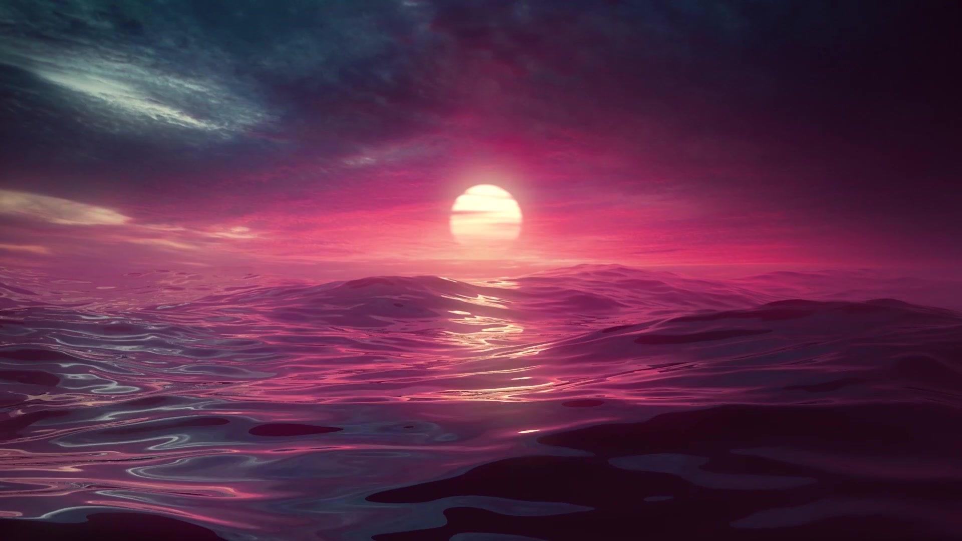 Oceanic Sunset Visualizer Wallpaper