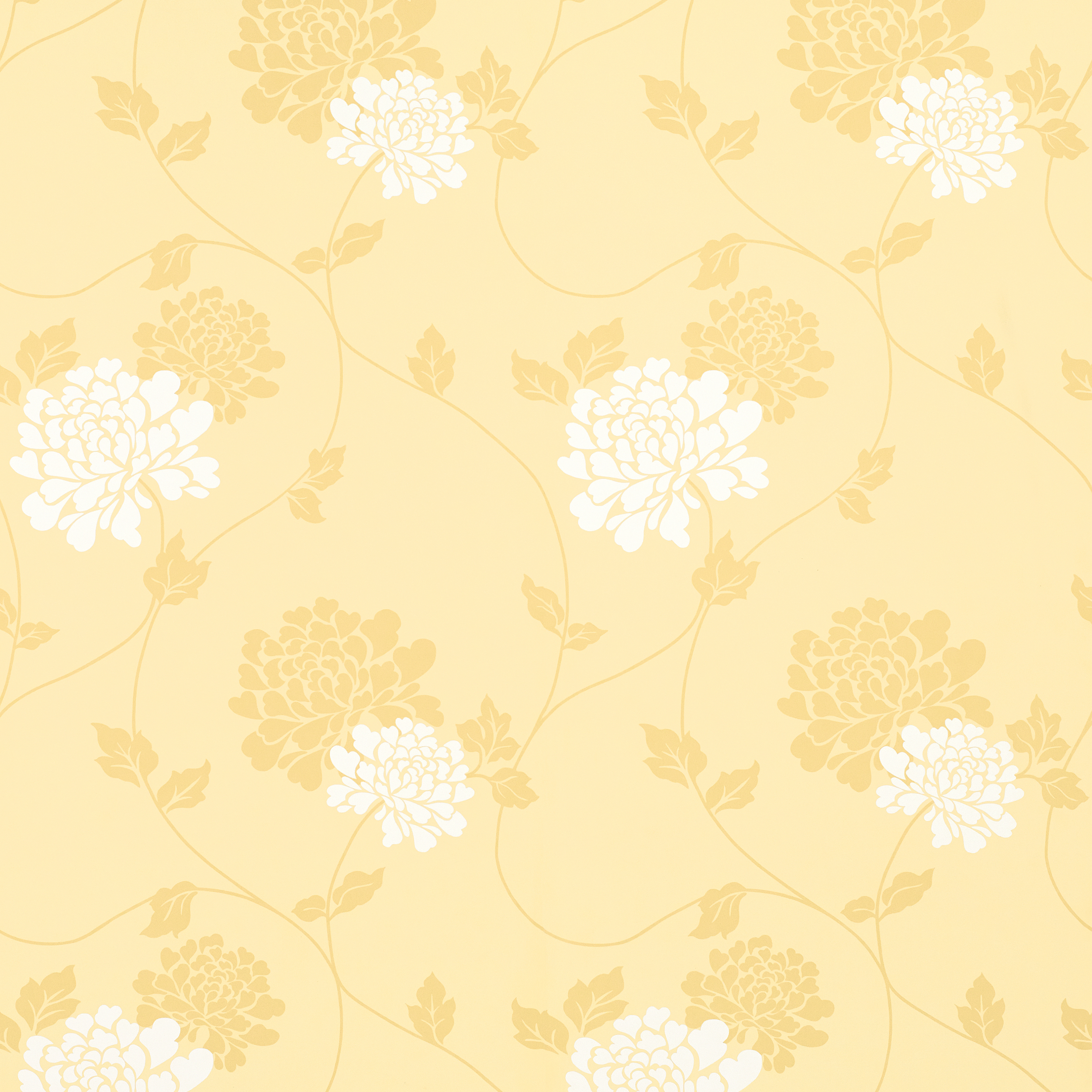 Home Decorating Wallpaper Isodore Camomile Yellow Floral