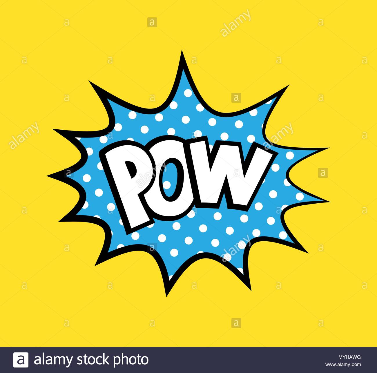 Free download Pop art vector sticker with phrase Pow polka dots