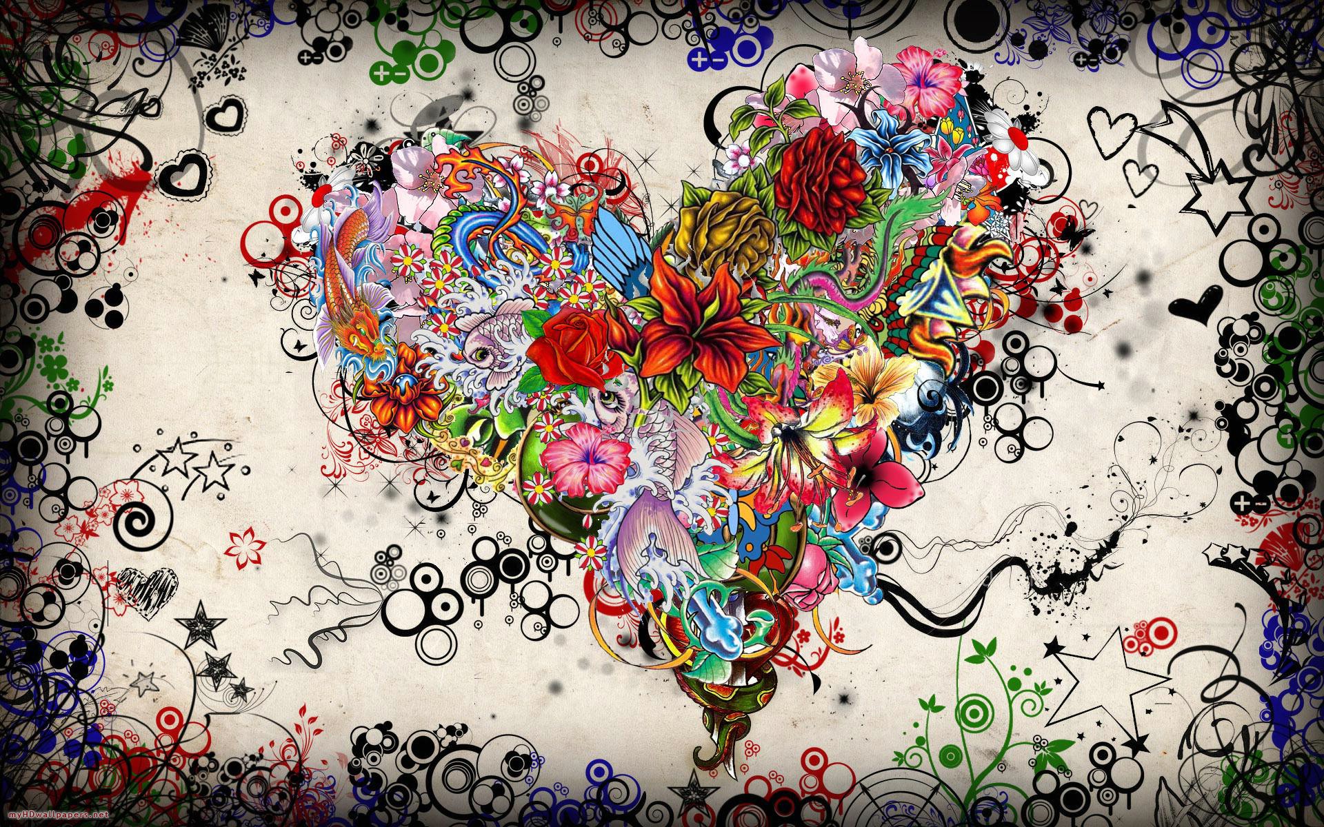 Flower colorful heart   Desktop Wallpaper HD Wallpapers Download 1920x1200