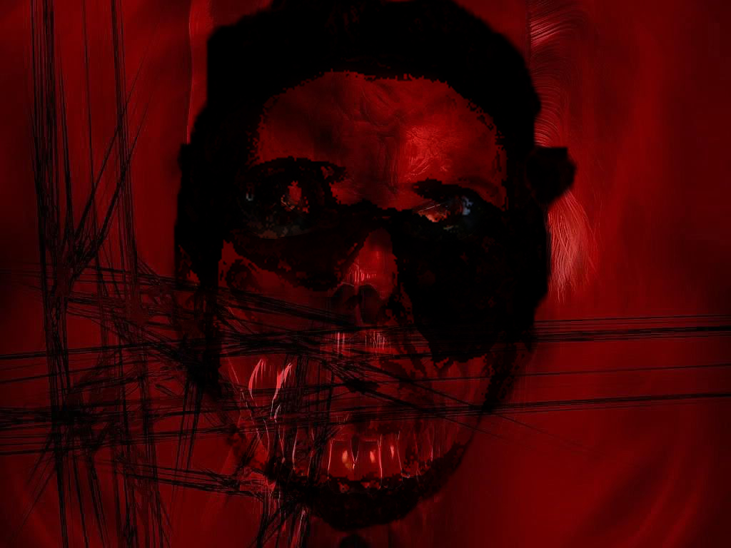 Scary Grunge Red Face Wallpaper Background