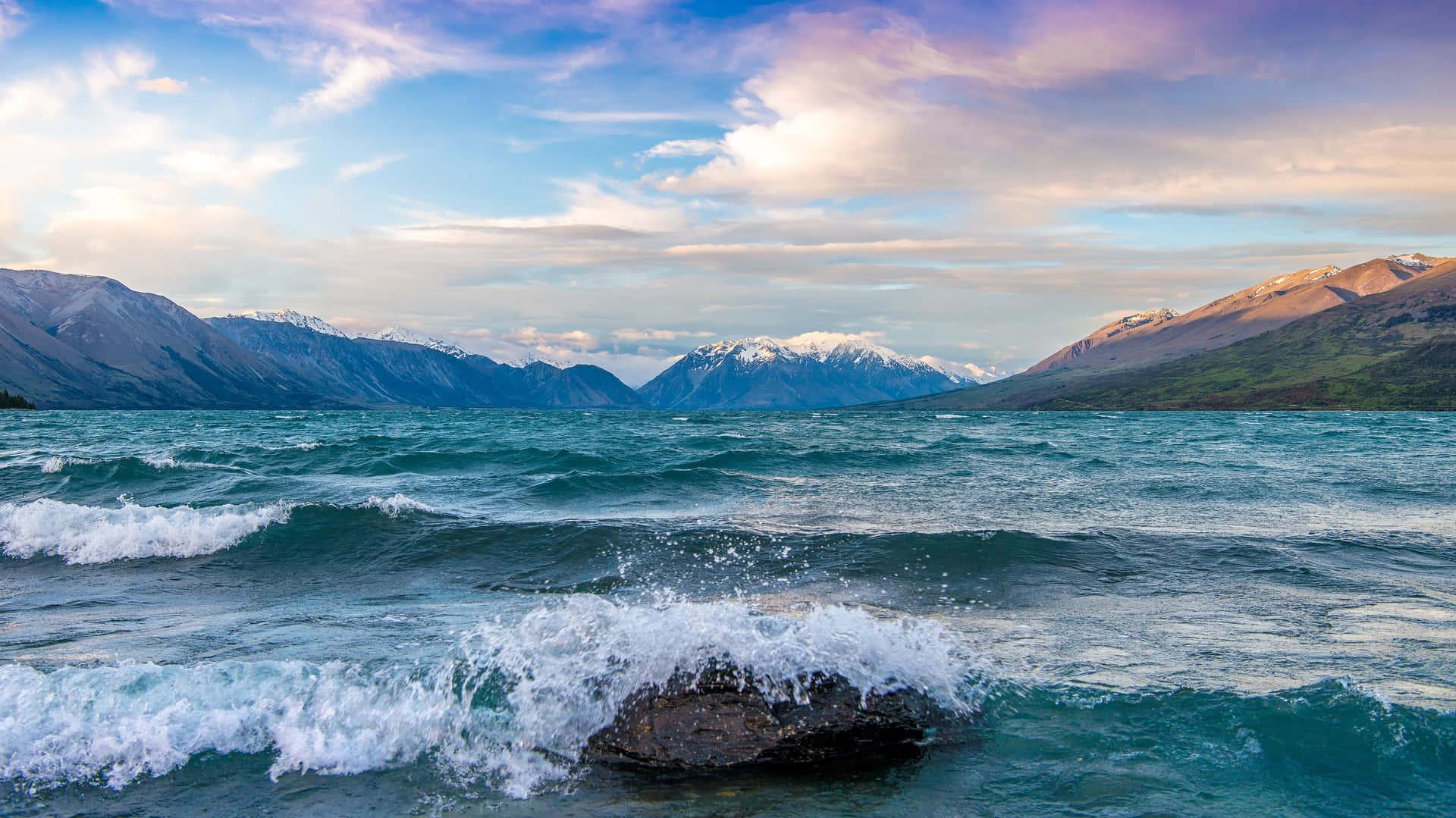 Lake Ohau New Zealand Ocean 4k iPad Wallpaper