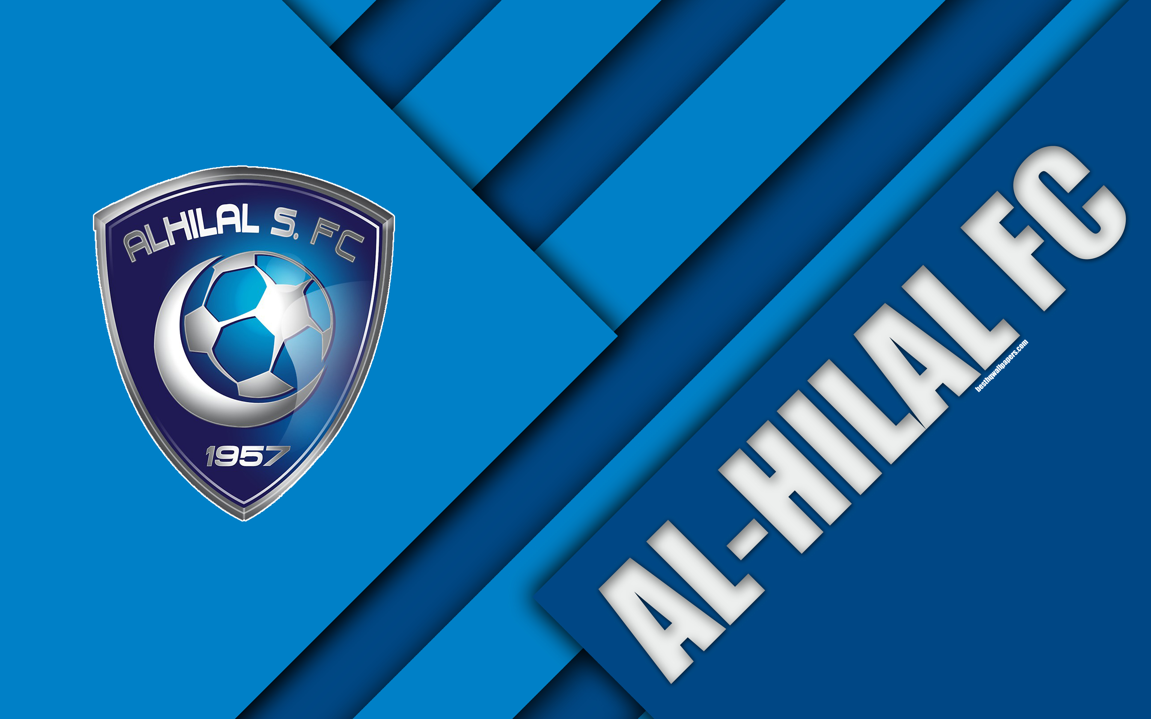 Wallpaper Al Hilal Fc 4k Blue Abstraction Logo Saudi