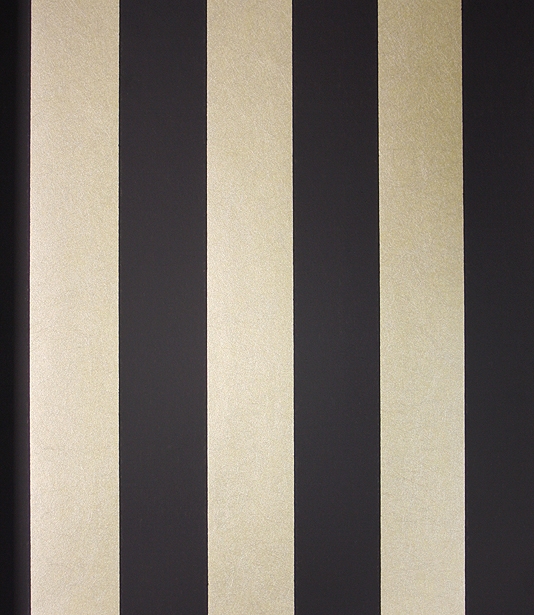 Stripe Wallpaper A Matt Black And Mica Gold Wide Striped