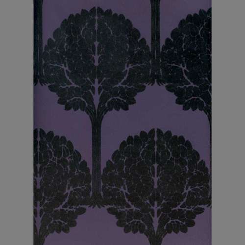 Black Purple Trees Velvet Flocked Wallpaper Photo