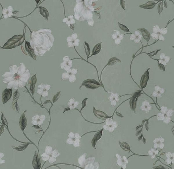 Magnolia Vine Sage Waverly Fabrics Wallpaper