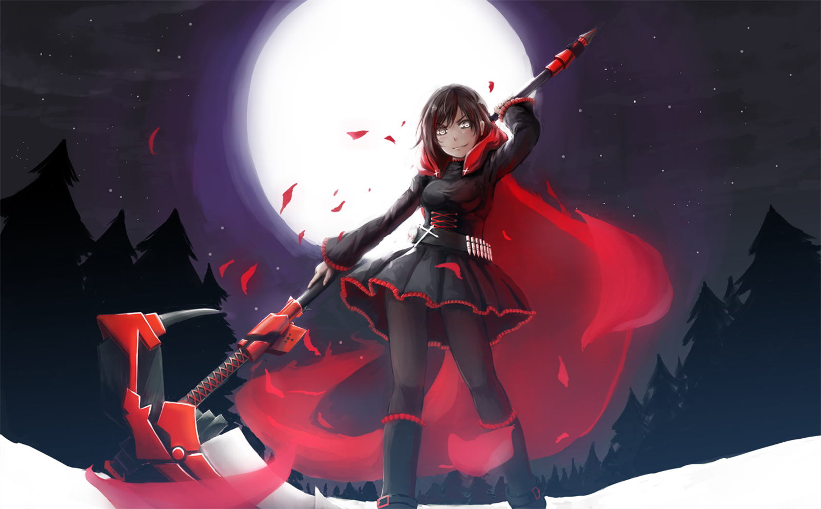Red Cape Girl Female Anime HD Wallpaper Desktop Pc Background